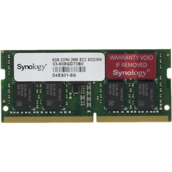 Mémoire RAM Synology 8Go ECC DDR4 Unbuffered SODIMM pour NAS (D4ES03-8G)