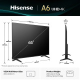 Smart TV Hisense 65 pouces UHD 4K VIDAA (HIS65A6Q)