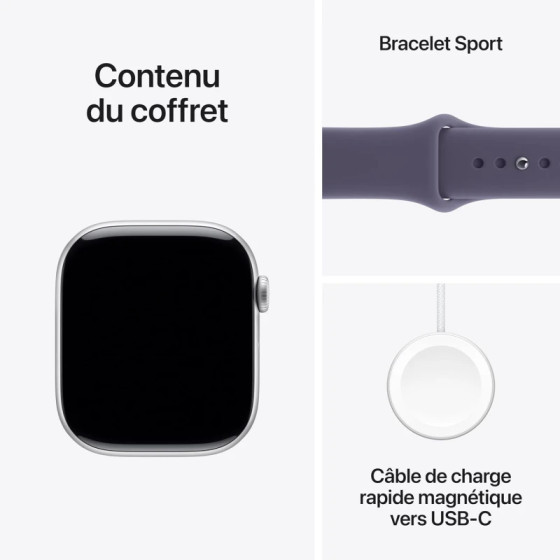 Apple Watch Series 11 GPS 42mm Gris Sidéral S/M (MEQW4AF/A)