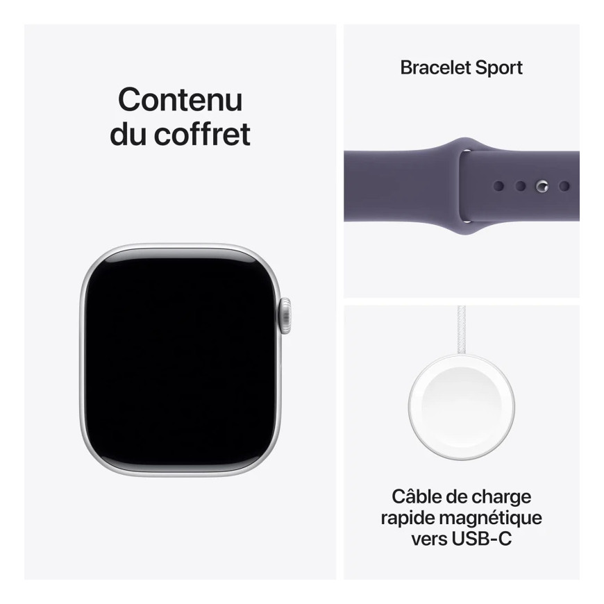 Apple Watch Series 11 GPS 42mm Gris Sidéral S/M (MEQW4AF/A)