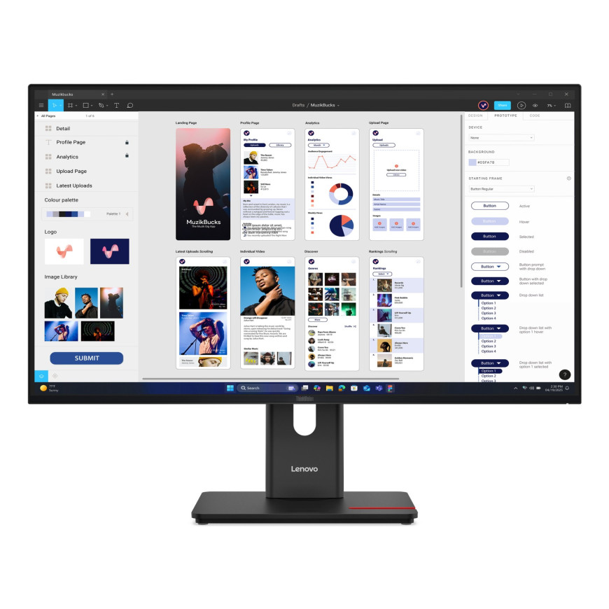 Écran Lenovo ThinkVision T32UD-30 31,5" 4K UHD (64B0GAT1EU)