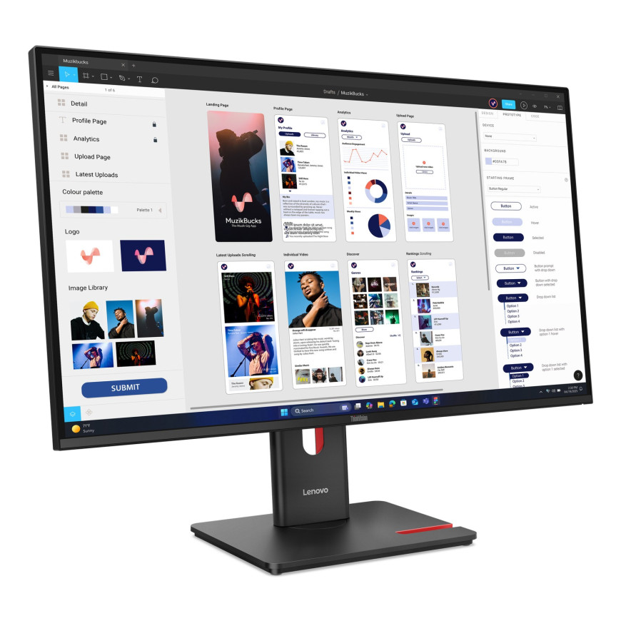 Écran Lenovo ThinkVision T32UD-30 31,5" 4K UHD (64B0GAT1EU)