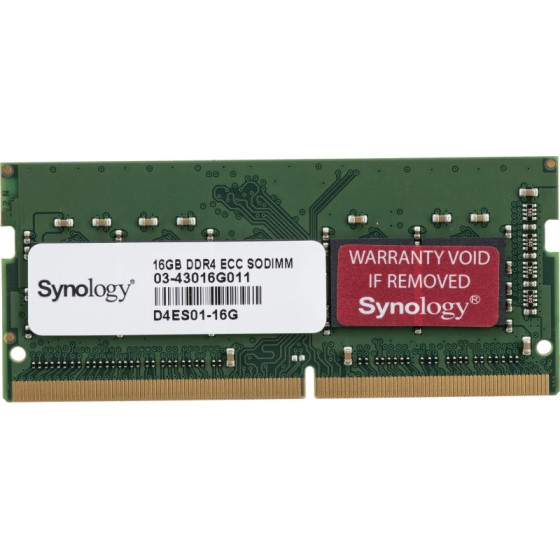 Barrette mémoire Synology SODIMM 16GB SODIMM DDR4 ECC pour Serveur Nas (D4ES01-16G)