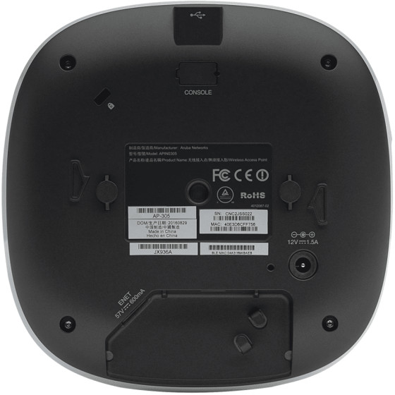 Point d'accès Hpe JX945A AUTONOME Aruba WI-FI AC1700 DUAL-BAND 2X2:2/3X3:3 MU-MIMO POE