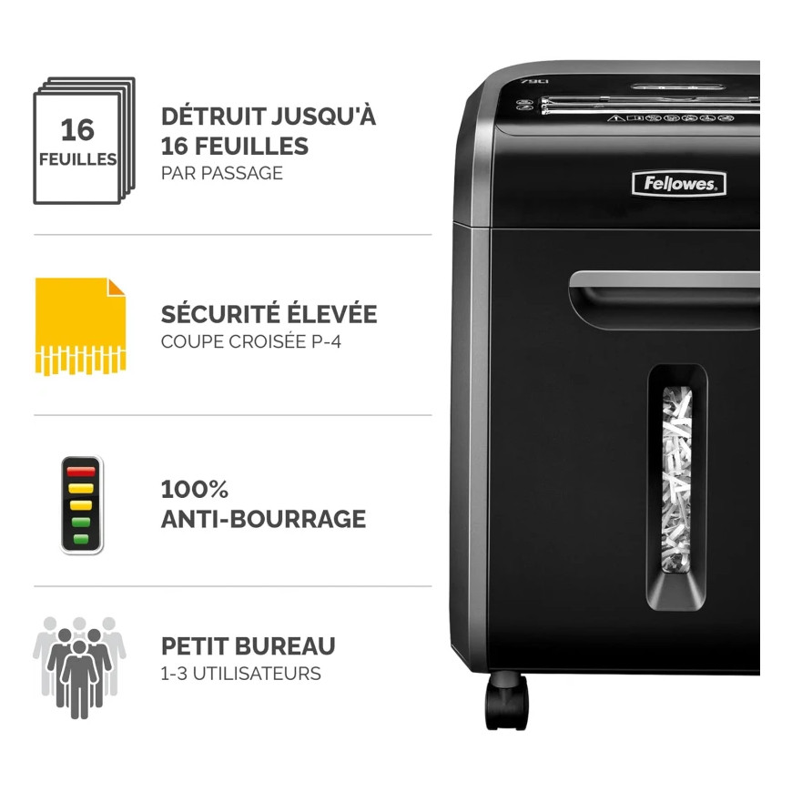 Destructeur de Documents Fellowes Powershred 79Ci Coupe Croisée 4679001
