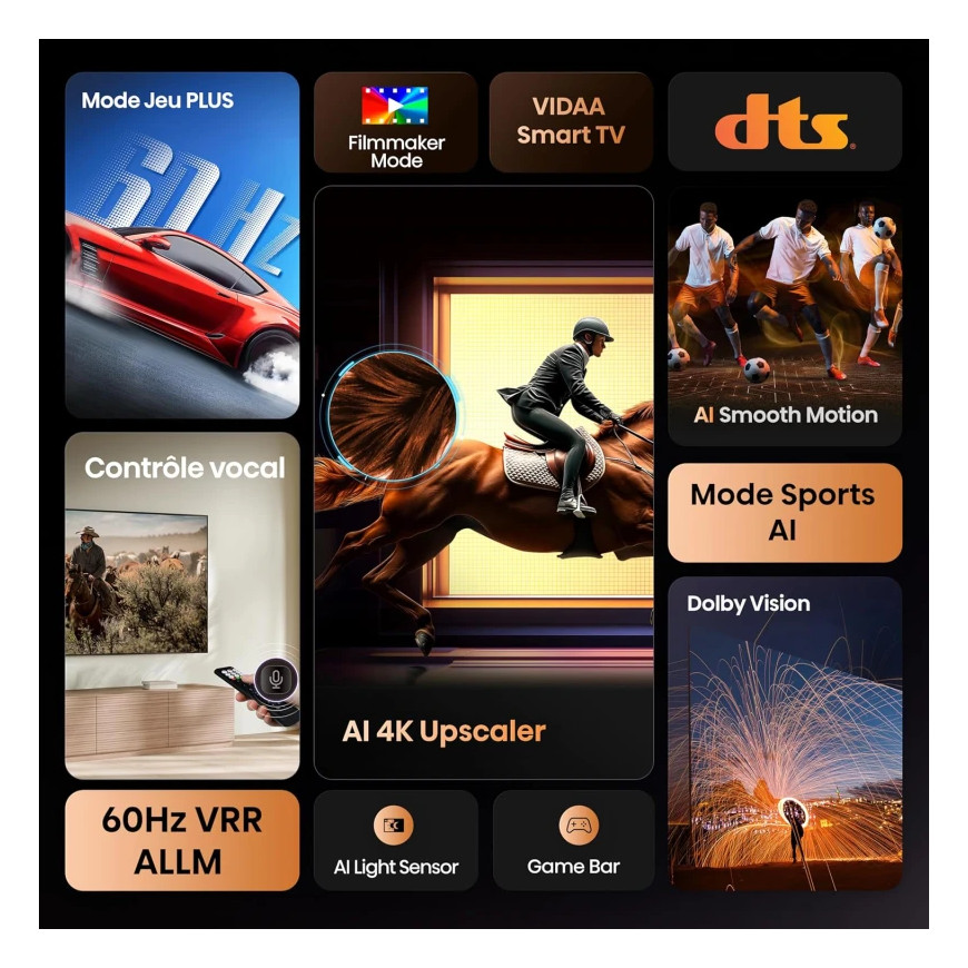 Smart TV Hisense 55 pouces UHD 4K VIDAA (HIS55A6Q)