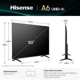 Smart TV Hisense 50 pouces UHD 4K VIDAA (HIS50A6Q)
