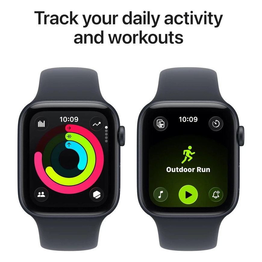 Apple Watch SE 3e génération 2025 - Bracelet Sport Minuit (MEHQ4AF/A)