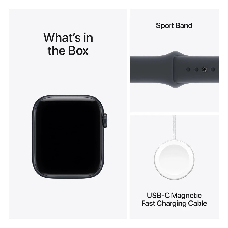 Apple Watch SE 3e génération 2025 - Bracelet Sport Minuit (MEHQ4AF/A)