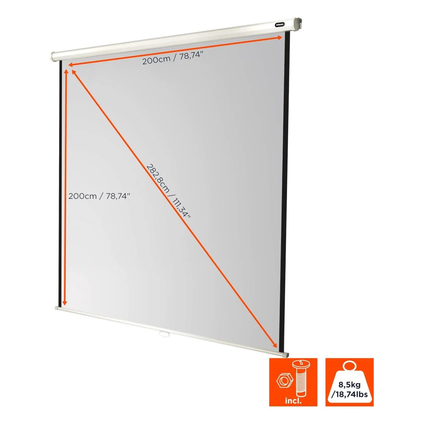 Écran de projection Motorisé Oray Cineflex Pro 200×200 cm avec télécommande (CF1B1200200)
