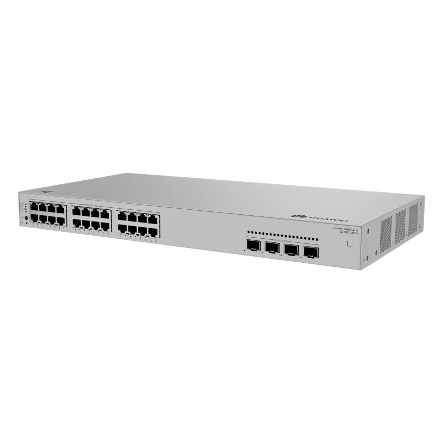 Switch réseau HUAWEI S220S-24P4J - 24 ports Gigabit PoE+ 400W + 4 ports SFP 2.5GE (98012516)