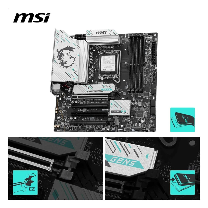 Carte mère MSI B860M Gaming Plus WiFi - Intel LGA1851 (911-7E42-003)