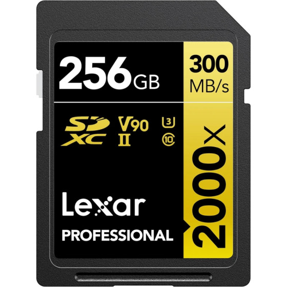 Carte mémoire SD LEXAR 2000X 256GB UHS-II 300MB/s 260MB/s (LSD2000256G-BNNNG)