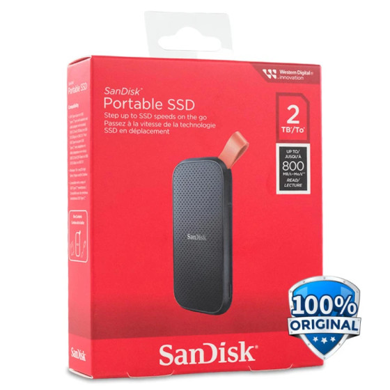 Disque dur externe ssd sandisk 2tb portable (SDSSDE30-2T00-G26)