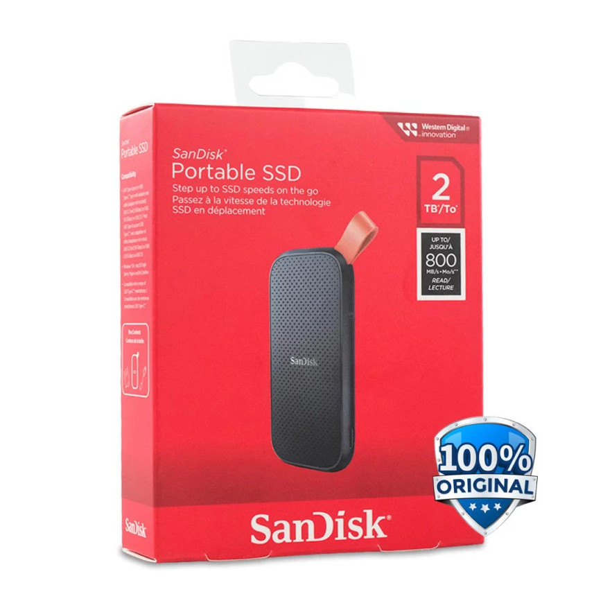 Disque dur externe ssd sandisk 2tb portable (SDSSDE30-2T00-G26)