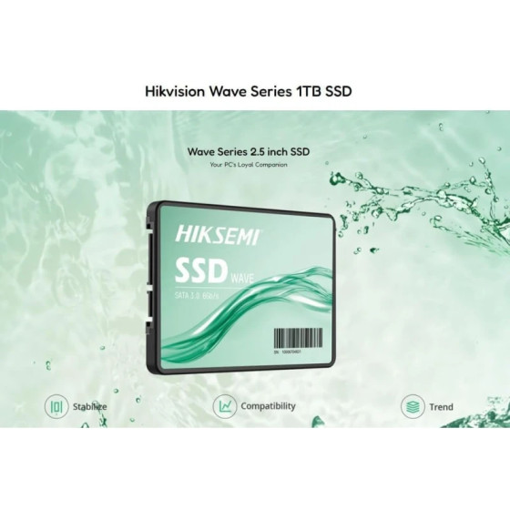 Disque dur interne SSD Hiksemi Wave(S) SATA III, 2.5" 1To (HS-SSD-WAVE-S-1T)