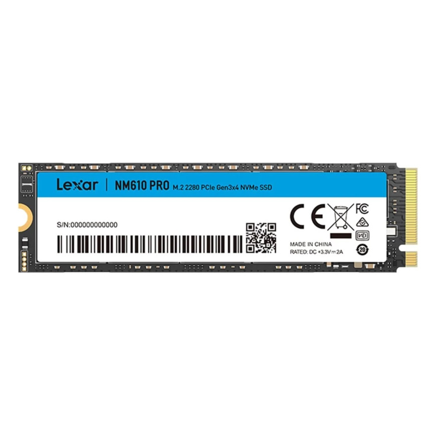 Disque SSD interne LEXAR NM610 Pro 1TB M.2 NVMe PCIe Gen3 3300MB/s (LNM610P001T-RNNNG)
