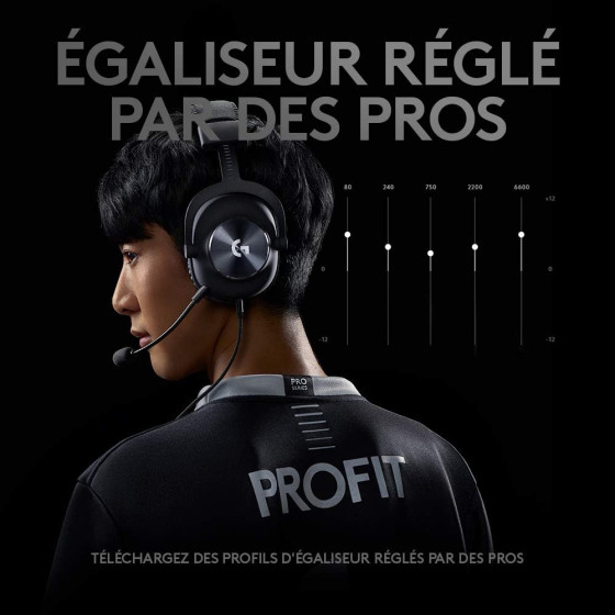 Logitech G Pro X Wireless Lightspeed Casque Gaming - Noir (981-000907)