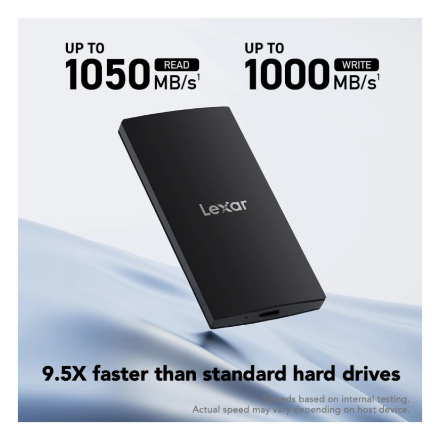 Disque dur portable SSD Lexar SL300 1To USB 3.2 Gen 2 haute vitesse (LSL300001T-RNBNG)