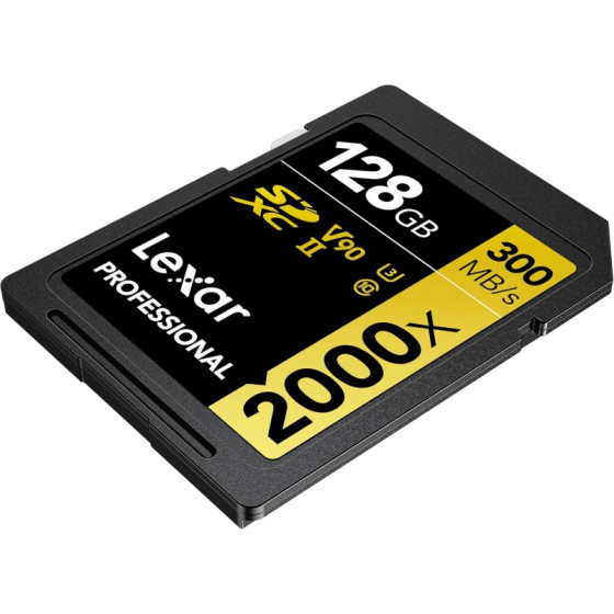 Carte mémoire SD LEXAR 2000X 128GB UHS-II 300MB/s 260MB/s (LSD2000128G-BNNNG)