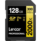 Carte mémoire SD LEXAR 2000X 128GB UHS-II 300MB/s 260MB/s (LSD2000128G-BNNNG)