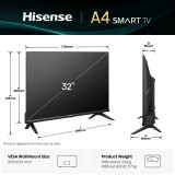 Smart TV Hisense 32A4Q 32" HD VIDAA - Téléviseur Connectée (HIS32A4Q)