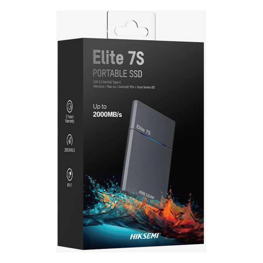 Disque dur SSD externe Hiksemi Elite7S 2To USB 3.2 – 2000MB/s Haute Vitesse (HS-ESSD-ELITE7S-2T)