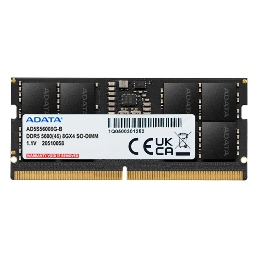 Barrette mémoire Adata SO-DIMM 8GB DDR5-5600MHz pour PC portable (AD5S56008G-S)