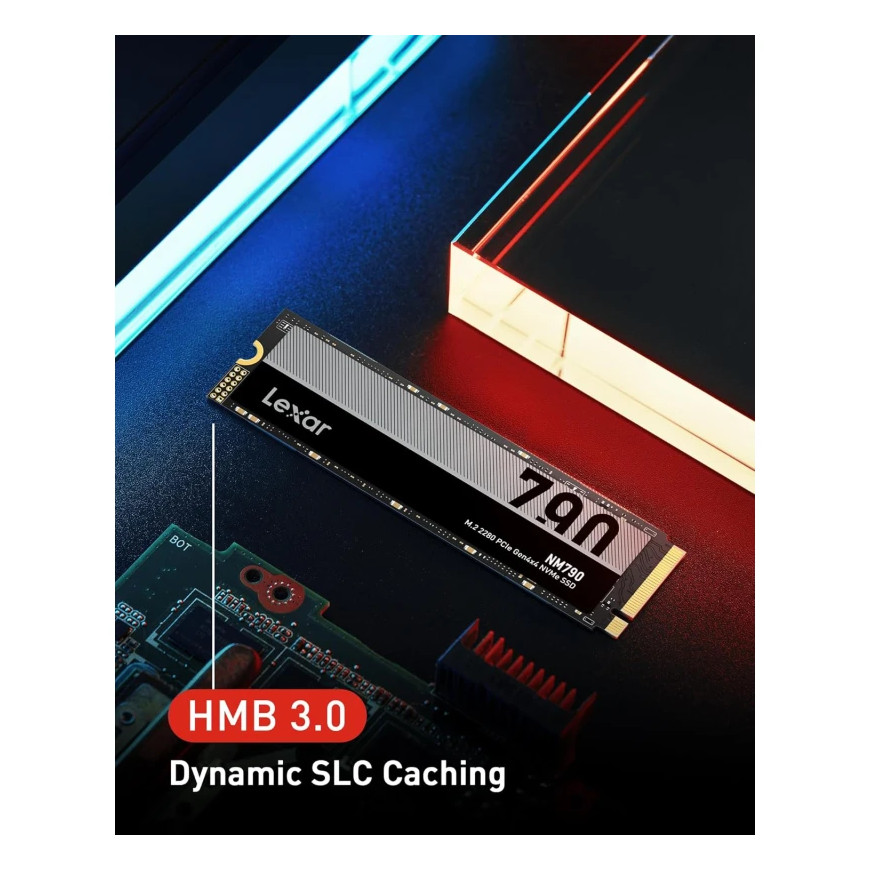 Disque SSD interne LEXAR NM790 512GB M.2 NVMe PCIe Gen4 7200MB/s (LNM790X512G-RNNNG)
