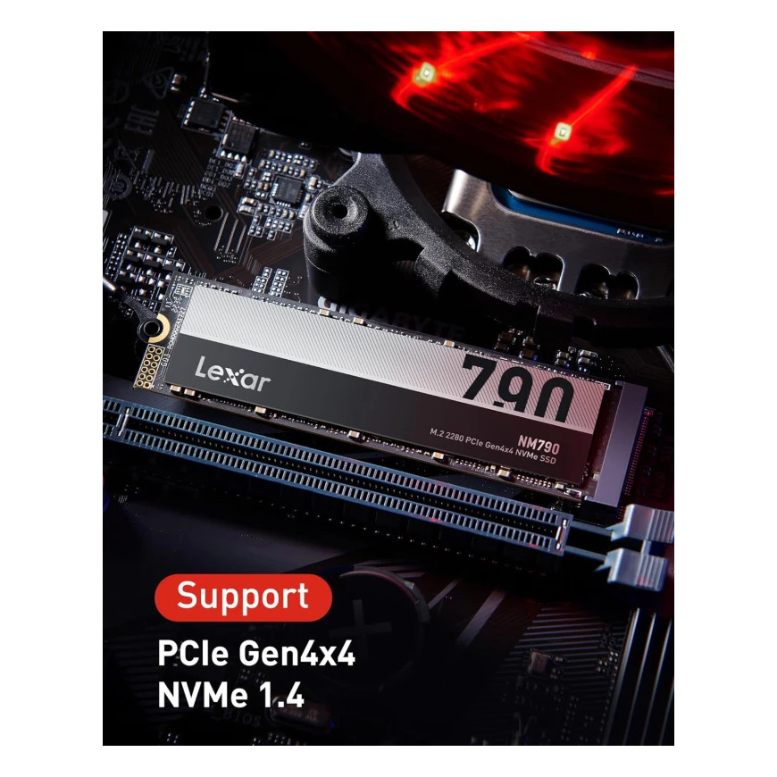 Disque SSD interne LEXAR NM790 512GB M.2 NVMe PCIe Gen4 7200MB/s (LNM790X512G-RNNNG)