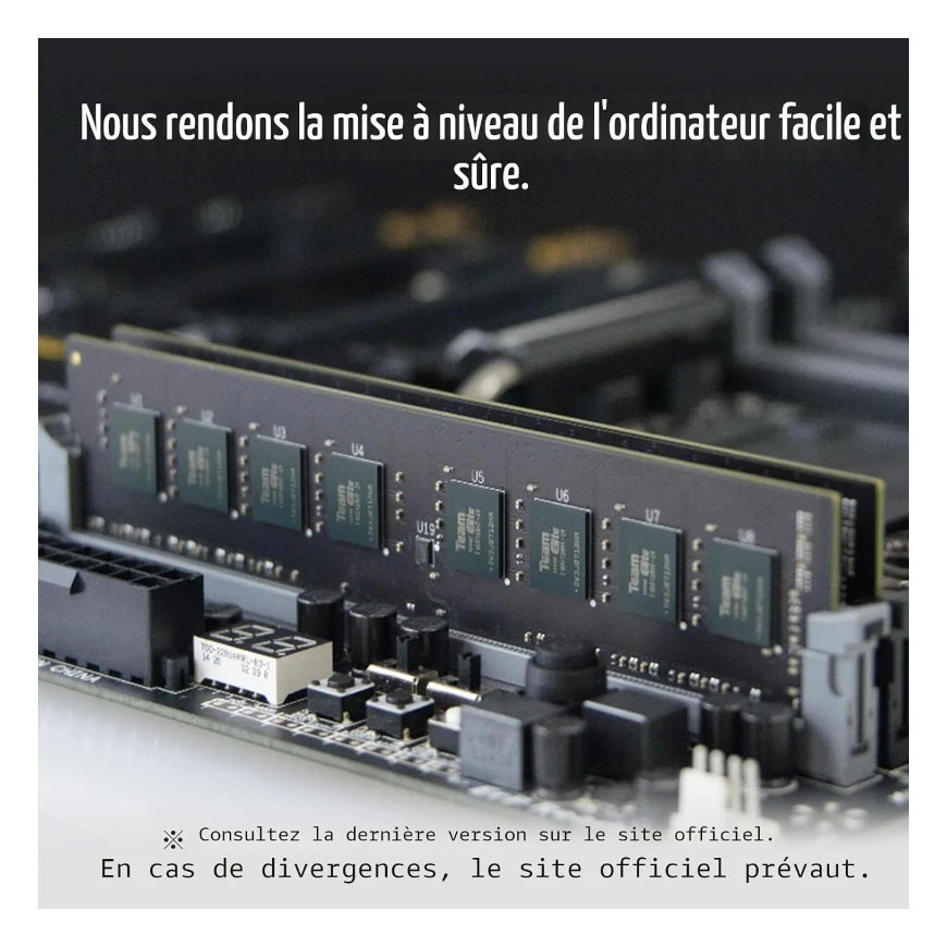 Barrette mémoire de bureau UDDIM DDR4 TEAM ELITE 16 Go 3200 CL22 (TED416G3200C2201)