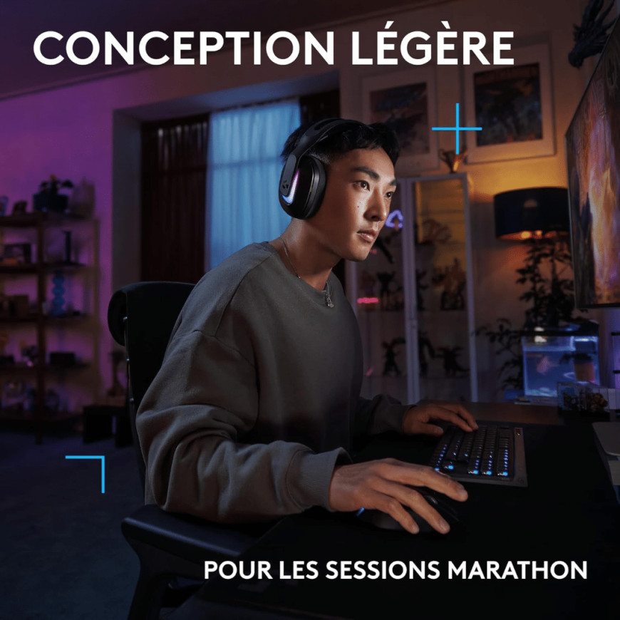 LOGITECH Casque Gaming sans Fil G522 LIGHTSPEED - Noir (981-001544)