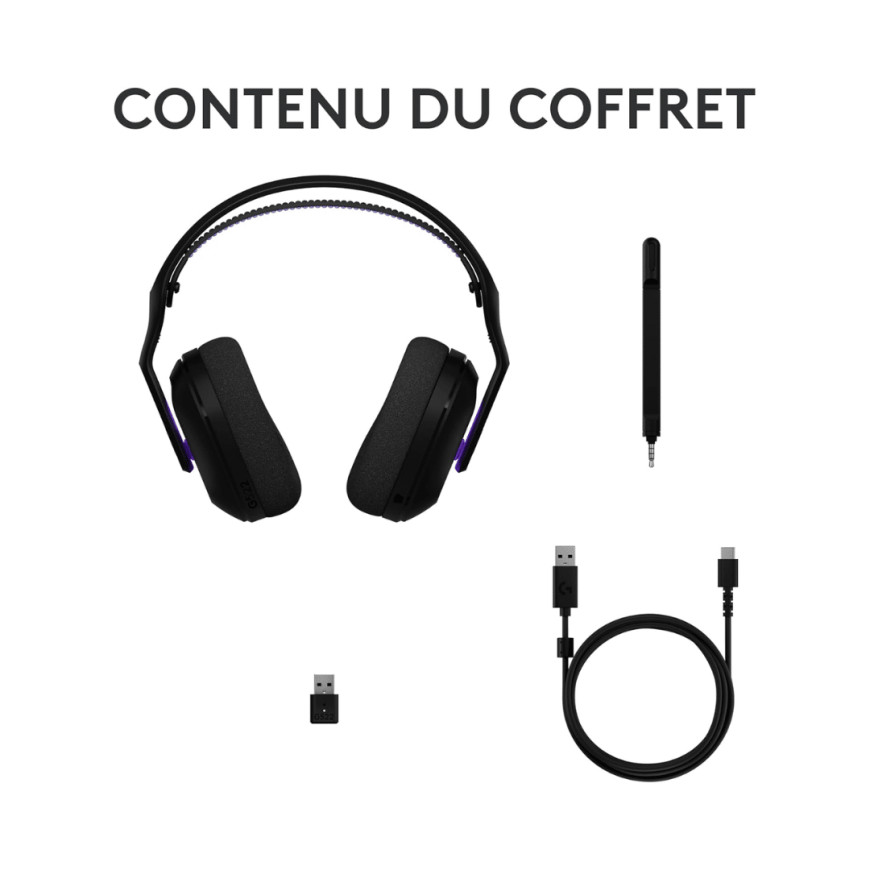 LOGITECH Casque Gaming sans Fil G522 LIGHTSPEED - Noir (981-001544)