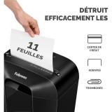 Destructeur Fellowes Powershred LX70 - Coupe croisée 11 feuilles - Corbeille 18L (4407501)