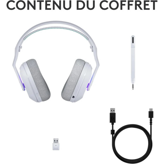 Casque Gaming Logitech G522 Bluetooth Blanc (981-001550)