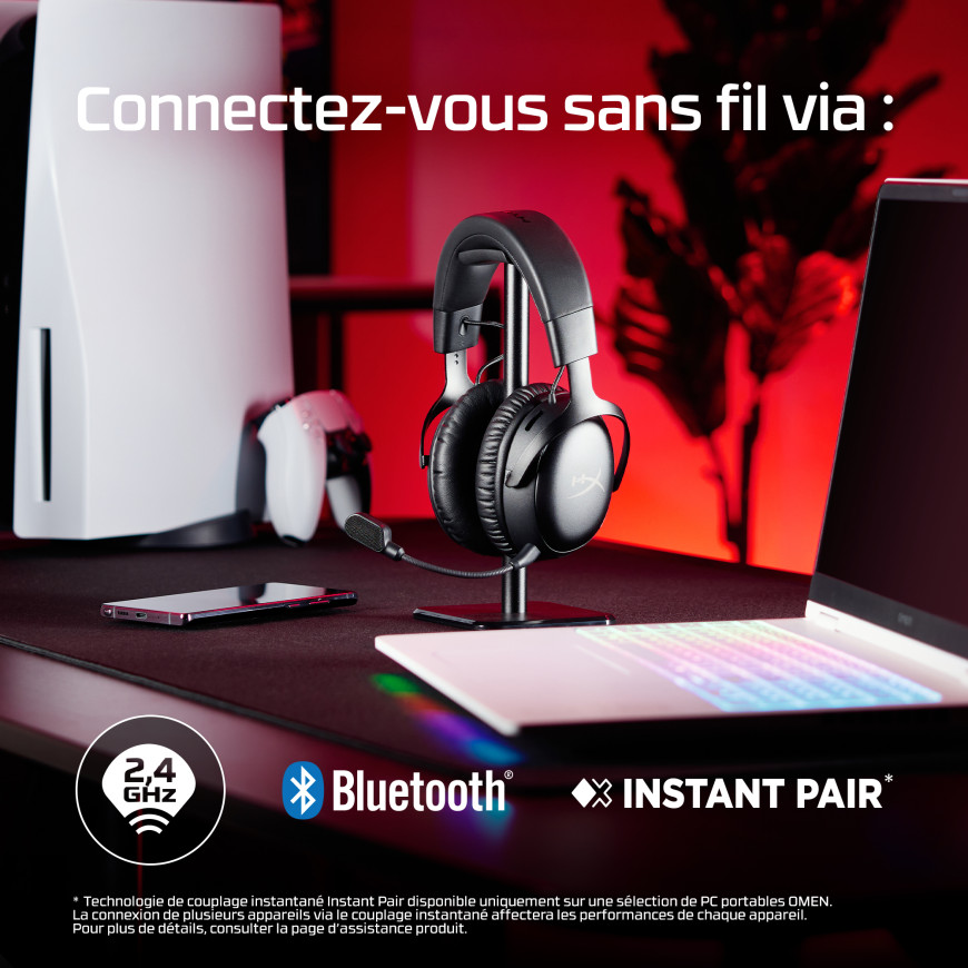 Casque Gamer sans Fil HyperX Cloud III Wireless Noir (A59YZAA)