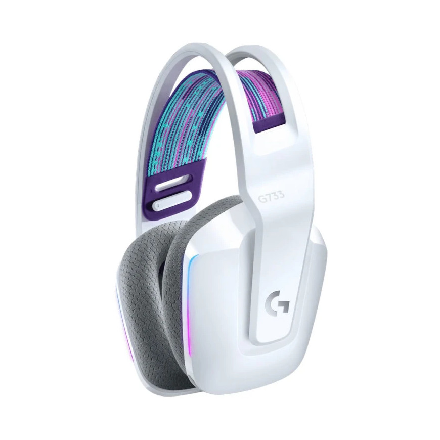 Casque Gaming sans Fil LOGITECH G733 LIGHTSPEED RGB Blanc (981-000883)