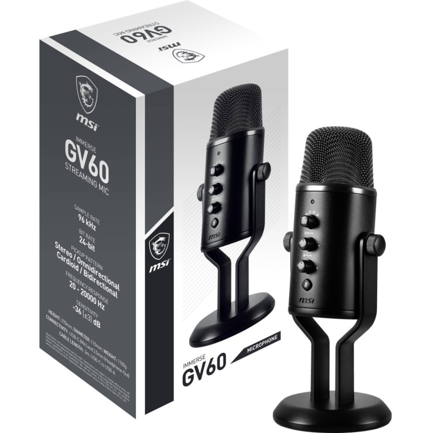 MSI Immerse GV60 Microphone USB – Noir (MSI_OS3-XXXX31-000)