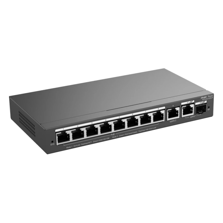 Switch PoE Ruijie Reyee 10 Ports Gigabit 120 W (RG-ES210GS-P)