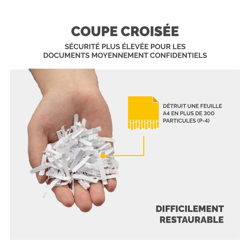 Destructeur de documents Fellowes 53C Coupe Croisée (F4653101)