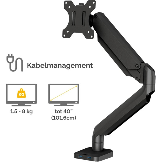 Bras porte-écran Fellowes Platinum 8043301 Noir - Support moniteur réglable (F8043301)