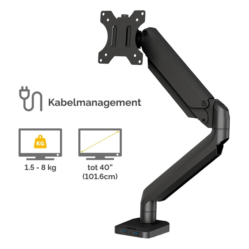 Bras porte-écran Fellowes Platinum 8043301 Noir - Support moniteur réglable (F8043301)