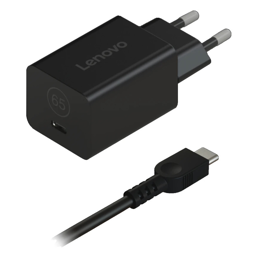 Chargeur Rapide Lenovo GaN Nano 65W - Adaptateur secteur compact USB-C universel (40AWGN65EU)