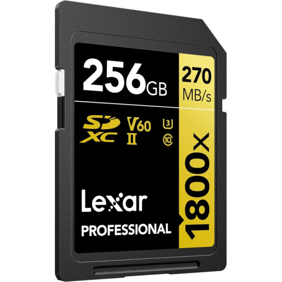 Carte mémoire SD LEXAR 1800X 256GB UHS-II 280MB/s 205MB/s (LSD1800256G-BNNNG)