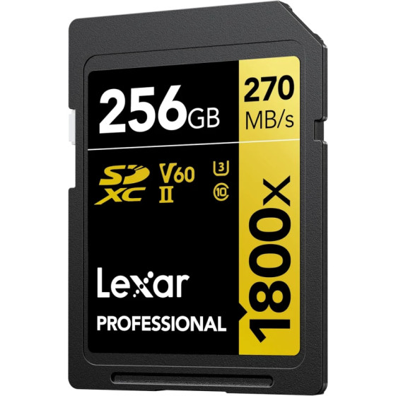 Carte mémoire SD LEXAR 1800X 256GB UHS-II 280MB/s 205MB/s (LSD1800256G-BNNNG)