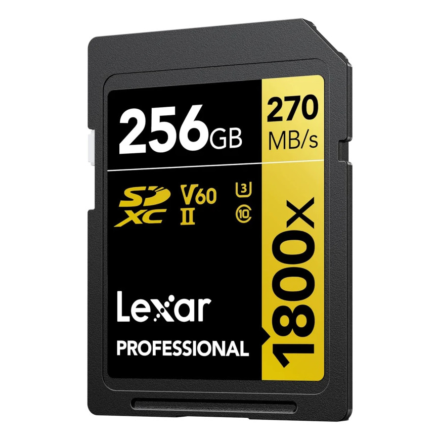 Carte mémoire SD LEXAR 1800X 256GB UHS-II 280MB/s 205MB/s (LSD1800256G-BNNNG)