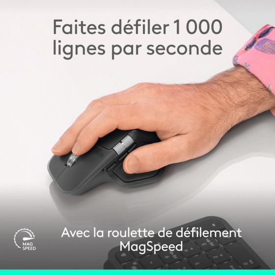 Logitech MX Master 4 Souris sans fil Bluetooth – Graphite (910-007562)