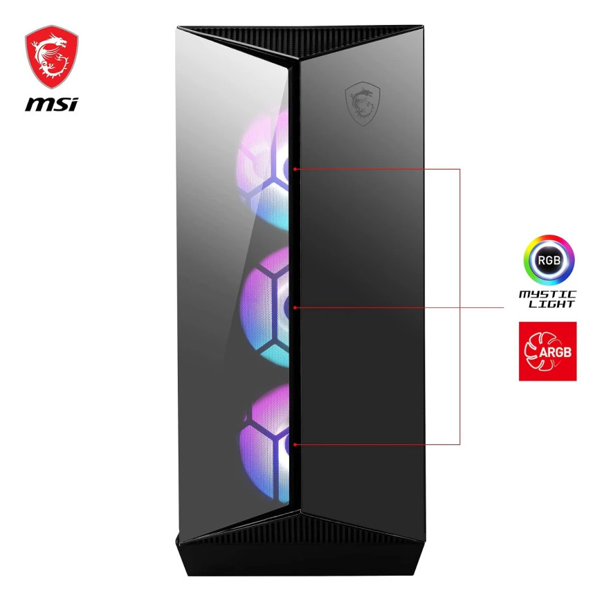 Boîtier PC Gaming MSI MPG GUNGNIR 110R - Moyen Tour ATX RGB (MSI-306-7G10R21-W57)