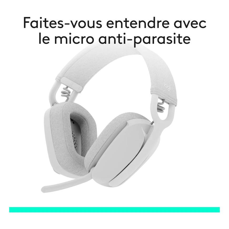 Casque Bluetooth Logitech Zone Vibe 100 Off White (981-001219)