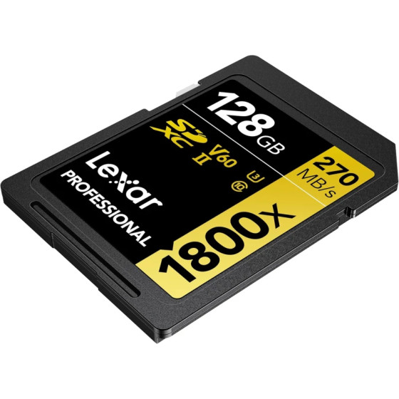 Carte mémoire SD LEXAR 1800X 128GB UHS-II 280MB/s 205MB/s (LSD1800128G-BNNNG)